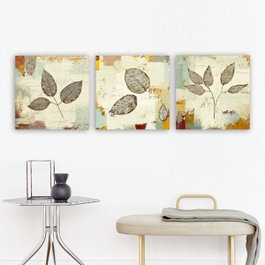 Wallity P3134 Conjunto de 3 Pinturas Decorativas en Lienzo Multicolor